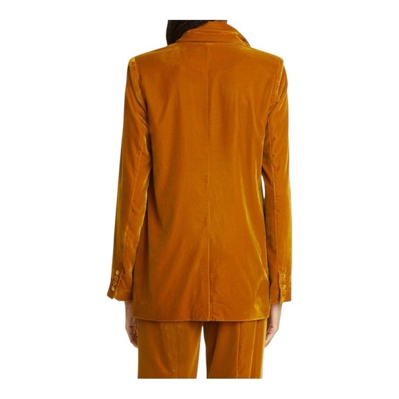 STAUD Madden Velvet Blazer In Ocher Size L - Picture 2 of 13